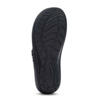 Aetrex Vicki Black Gloss Women's Flipflops