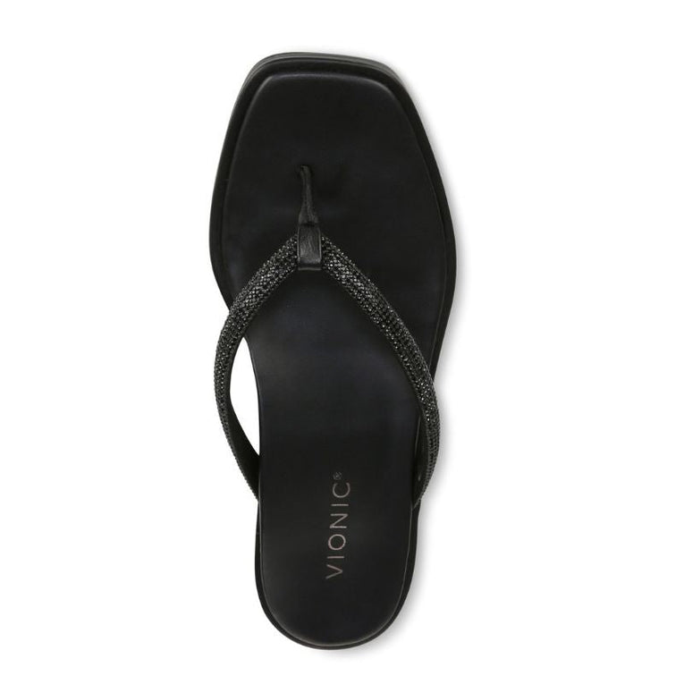 Vionic Vista Shine Black Women's Flipflops