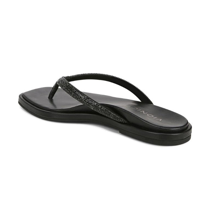 Vionic Vista Shine Black Women's Flipflops