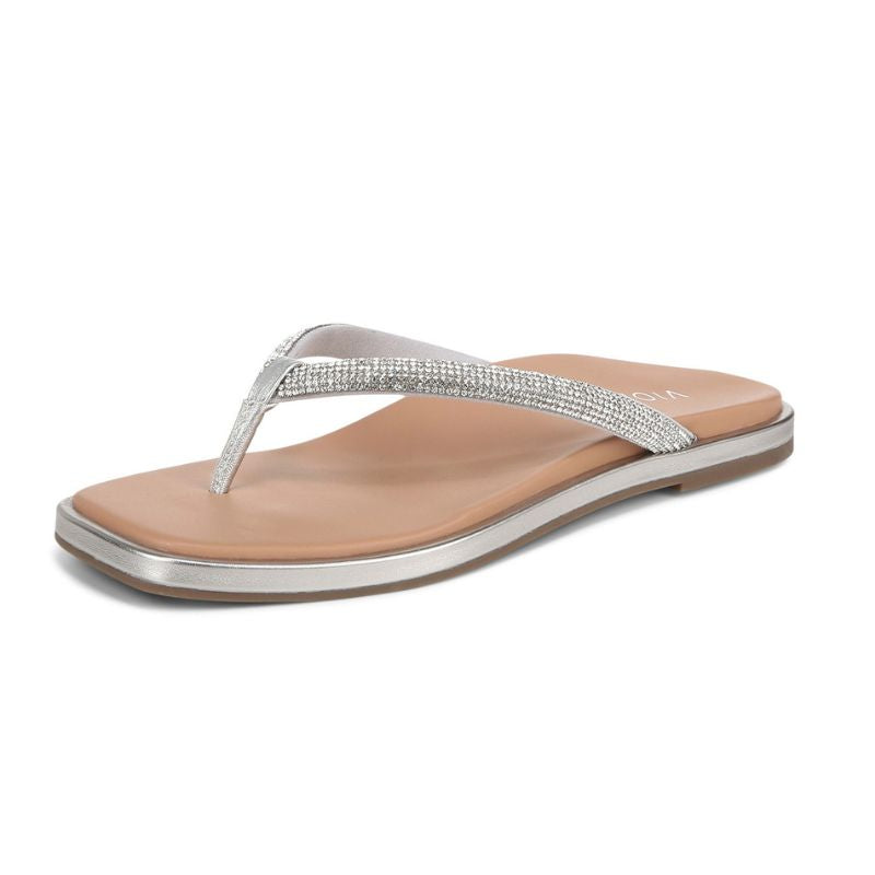 Vionic Vista Shine Silver Women's Flipflops