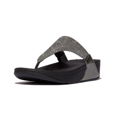 Fitflop Lulu Shimmerlux Pewter Toe-Post Women's Sandals
