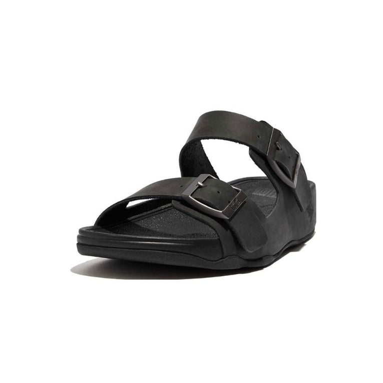 FitFlop Gogh Moc Black Leather Men's Slides