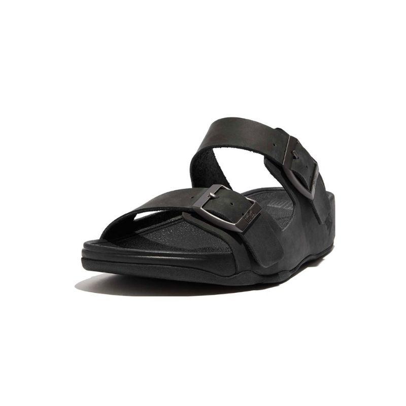 FitFlop Gogh Moc Black Leather Men's Slides