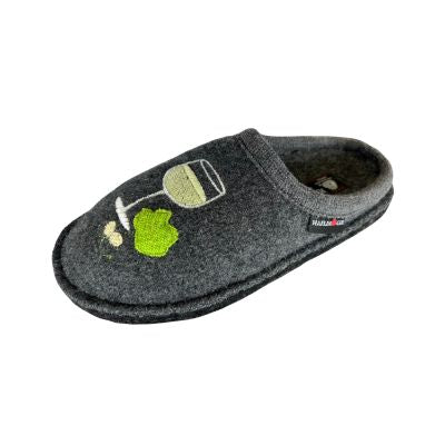 Haflinger Wine Time Grey Women's Slippers
