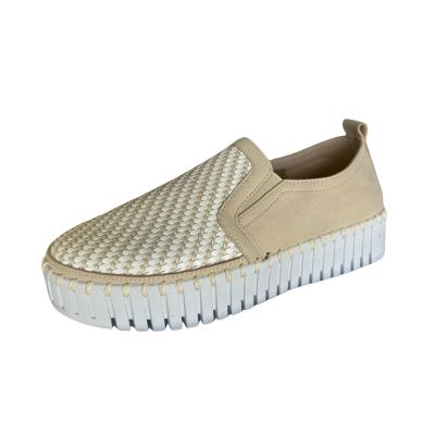 Ilse Jacobsen Tulip 3876 Knit White Women's Slip On Flats