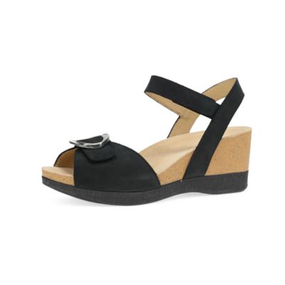 Dansko Stella Milled Nubuck Black Women's Sandals