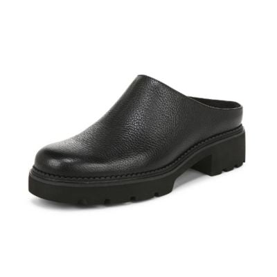 Vionic Fairfax Black Leather Women's Clogs