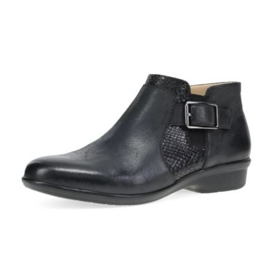 Dansko Carolyn Burnished Calf Black Women's Ankle Boots