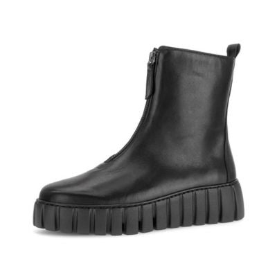 Gabor Black Leather Ankle Boots | 8016.04.001