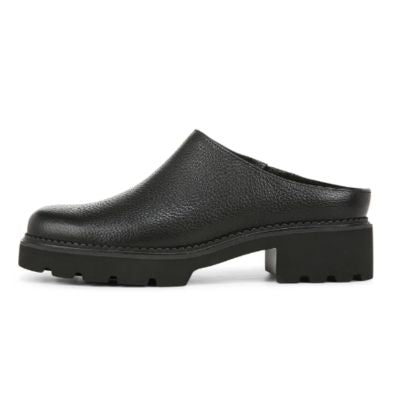 Vionic Fairfax Black Leather Women's Clogs