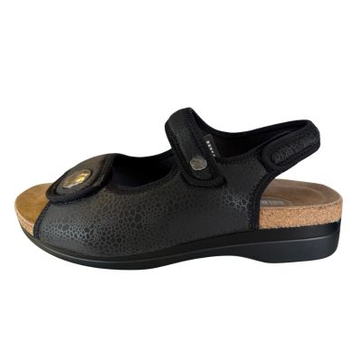 Drew Melanie Black Women's Sandals Wide Width
