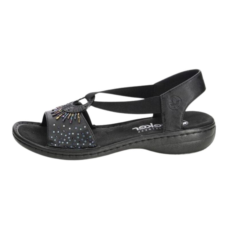 Rieker 60880-00 Black Women's Sandals