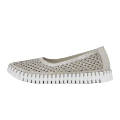 Ilse Jacobsen Tulip U0026 Silver White Women's Slip On Flats