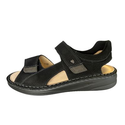 Finn Comfort Skiathos Nubukrona/Impala Black/Grey Men's Sandals