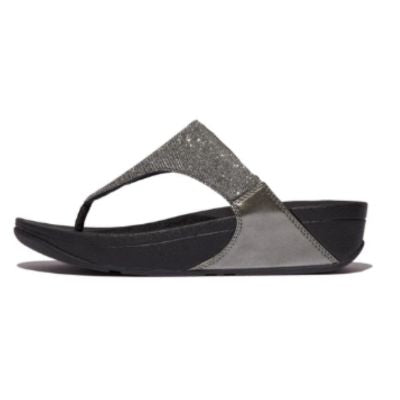 Fitflop Lulu Shimmerlux Pewter Toe-Post Women's Sandals