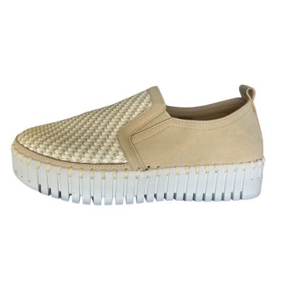 Ilse Jacobsen Tulip 3876 Knit White Women's Slip On Flats