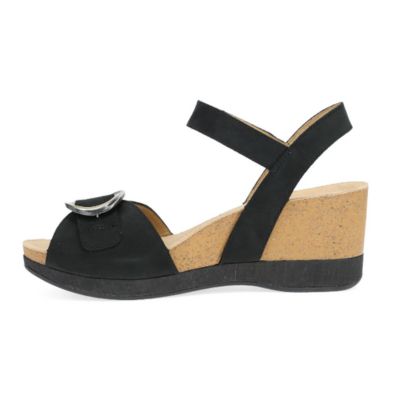Dansko Stella Milled Nubuck Black Women's Sandals