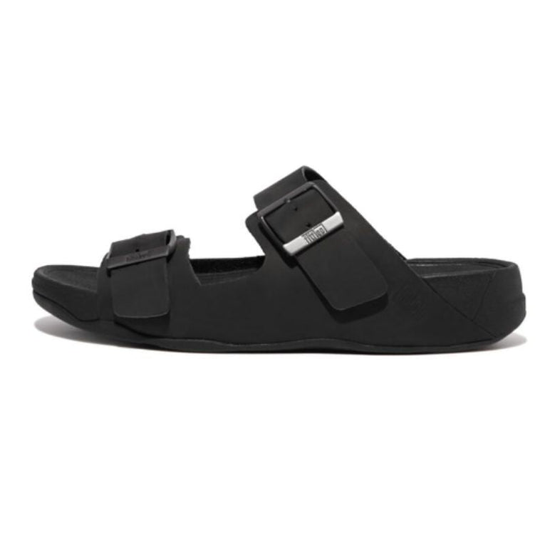 FitFlop Gogh Moc Black Leather Men's Slides