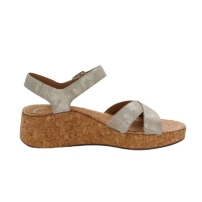 Aetrex Flora Champagne Women's Wedge Sandals