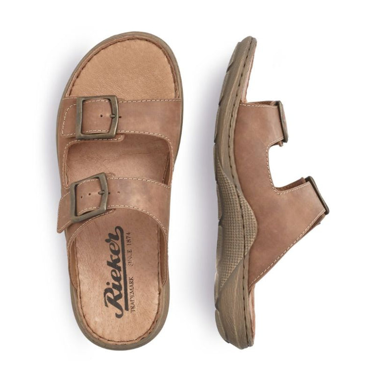 Rieker 22056-24 Brown Men's Slides