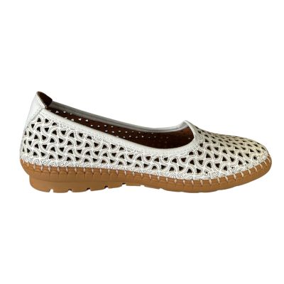 Volks Walkers N037 1563 White Women's Loafers