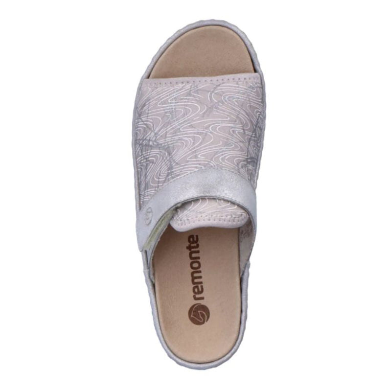 Remonte D7664-40 White Metallic Women's Slides