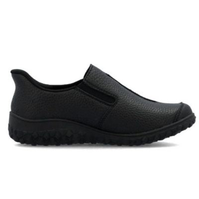 Rieker 59559-00 Black Women's Slip-On Walking Shoes