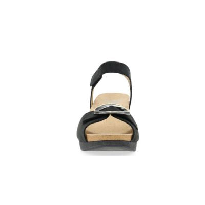 Dansko Stella Milled Nubuck Black Women's Sandals