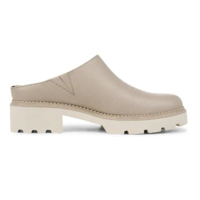 Vionic Fairfax Oatmeal Leather Women's Clogs
