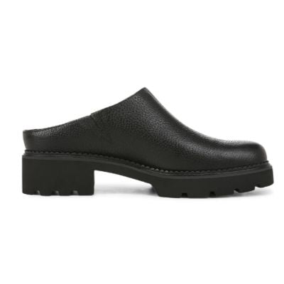 Vionic Fairfax Black Leather Women's Clogs