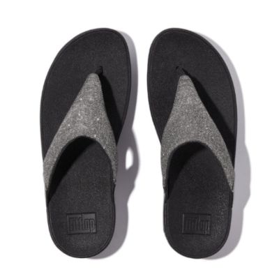 Fitflop Lulu Shimmerlux Pewter Toe-Post Women's Sandals