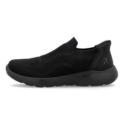 Rieker M5072-00 Black Women's Slip-On Walking Shoes