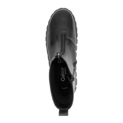 Gabor Black Leather Ankle Boots | 8016.04.001