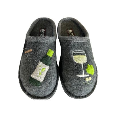 Haflinger Wine Time Grey Women's Slippers