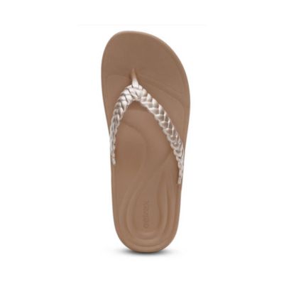 Aetrex Vicki Champagne Gloss Women's Flipflops