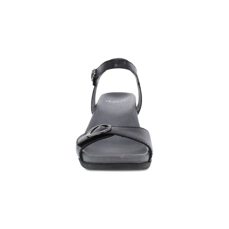 Dansko Arielle Glazed Leather Kid Black Women's Sandals