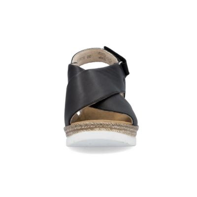 Rieker 61975-00 Black Women's Wedge Sandals