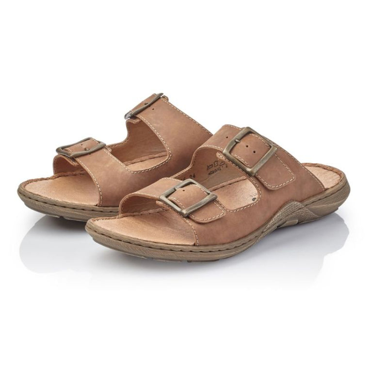 Rieker 22056-24 Brown Men's Slides