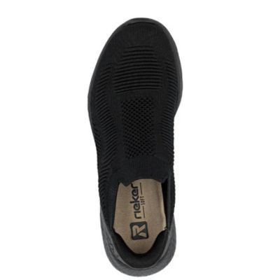Rieker M5072-00 Black Women's Slip-On Walking Shoes
