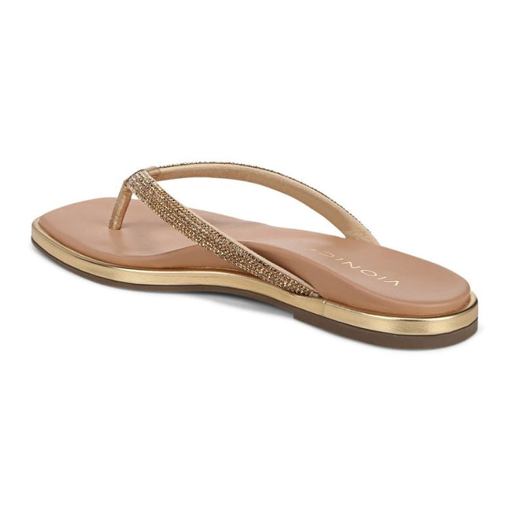 Vionic Vista Shine Gold Women's Flipflops