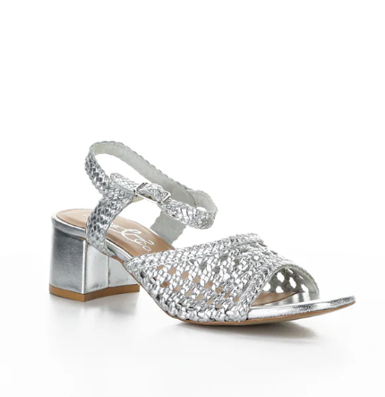 Wendi Silver Woven Leather Dress Sandal