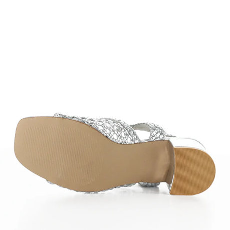 Wendi Silver Woven Leather Dress Sandal