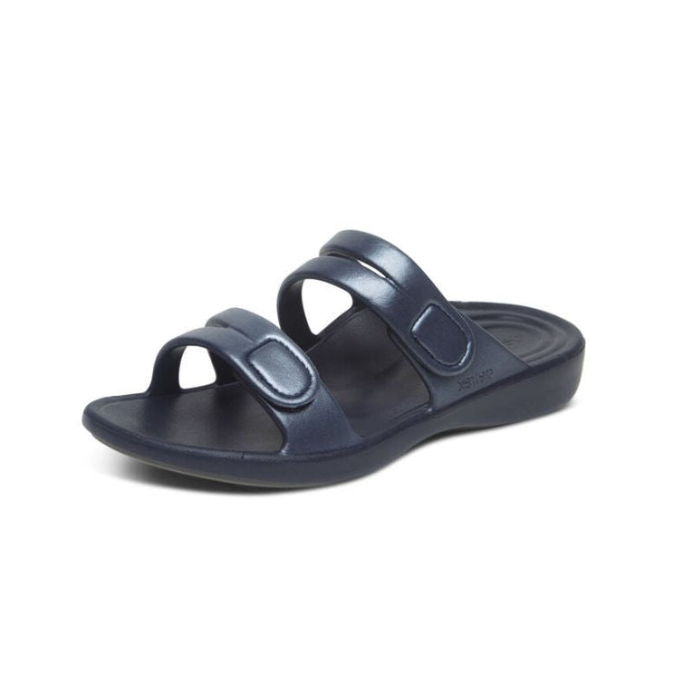 Aetrex Janey Sport Pewter Women's Slides