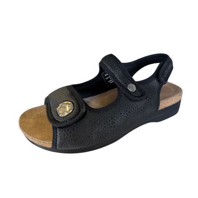 Drew Melanie Black Women's Sandals Wide Width