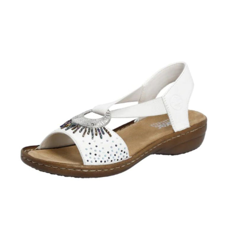 Rieker 60880-80 White Women's Sandals