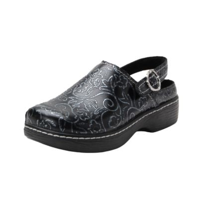 Alegria Olie 8163 Embroider Me Pewter Women's Clogs