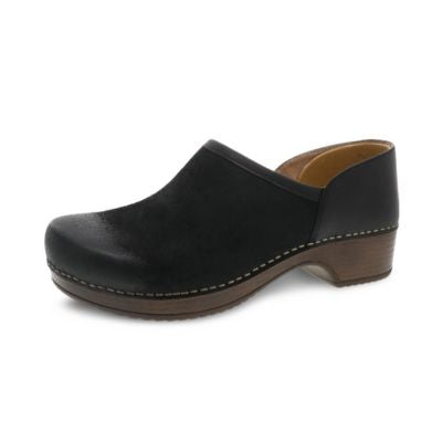 Dansko Brenna Burnished Suede Black Women's Slip-On Shoes