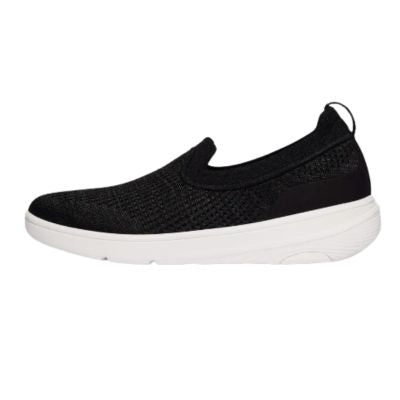 Fitflop Super-Q Knit Black Slip-On Women's Walking Shoes