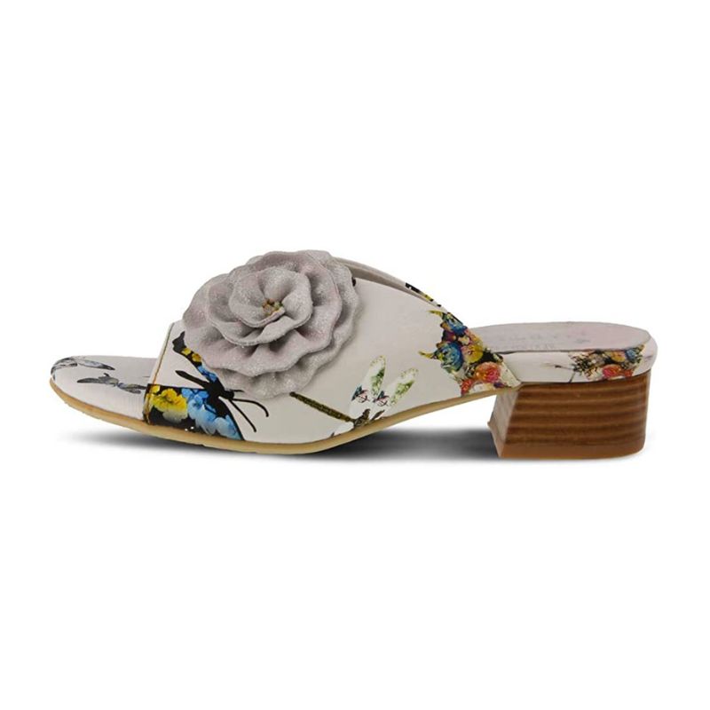 L'Artiste by Spring Step Isittora White Multi Women's Slides