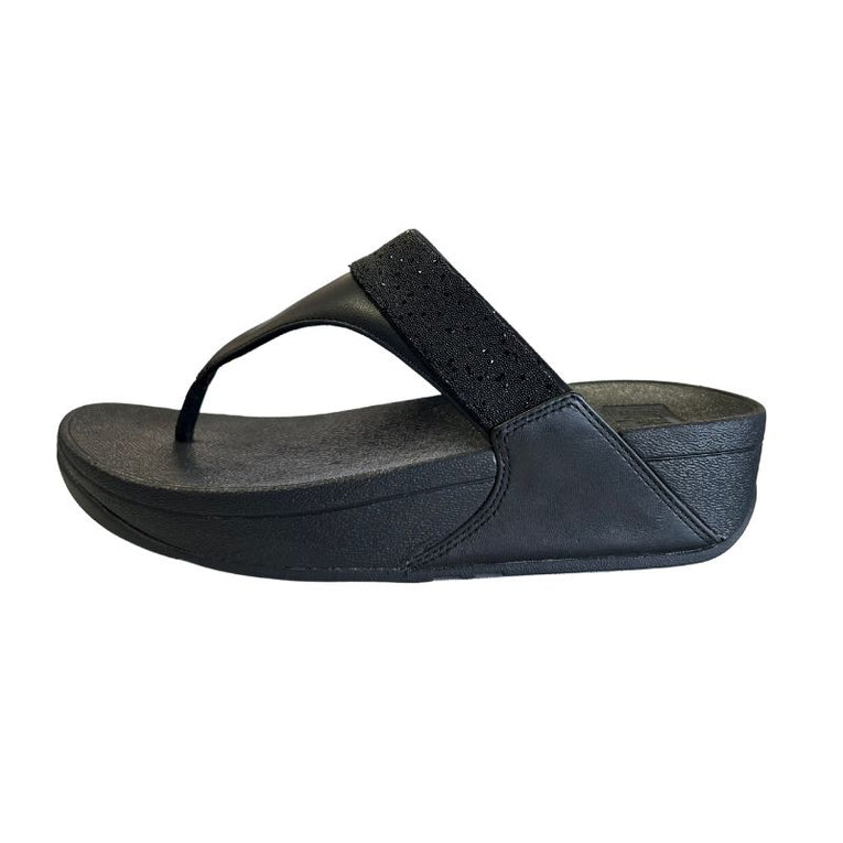 Fitflop Lulu Opul-Trim Black Toe-Post Women's Sandals